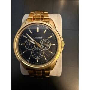 Citizen Gold Tone Chronograph Black Dial Men’s Watch